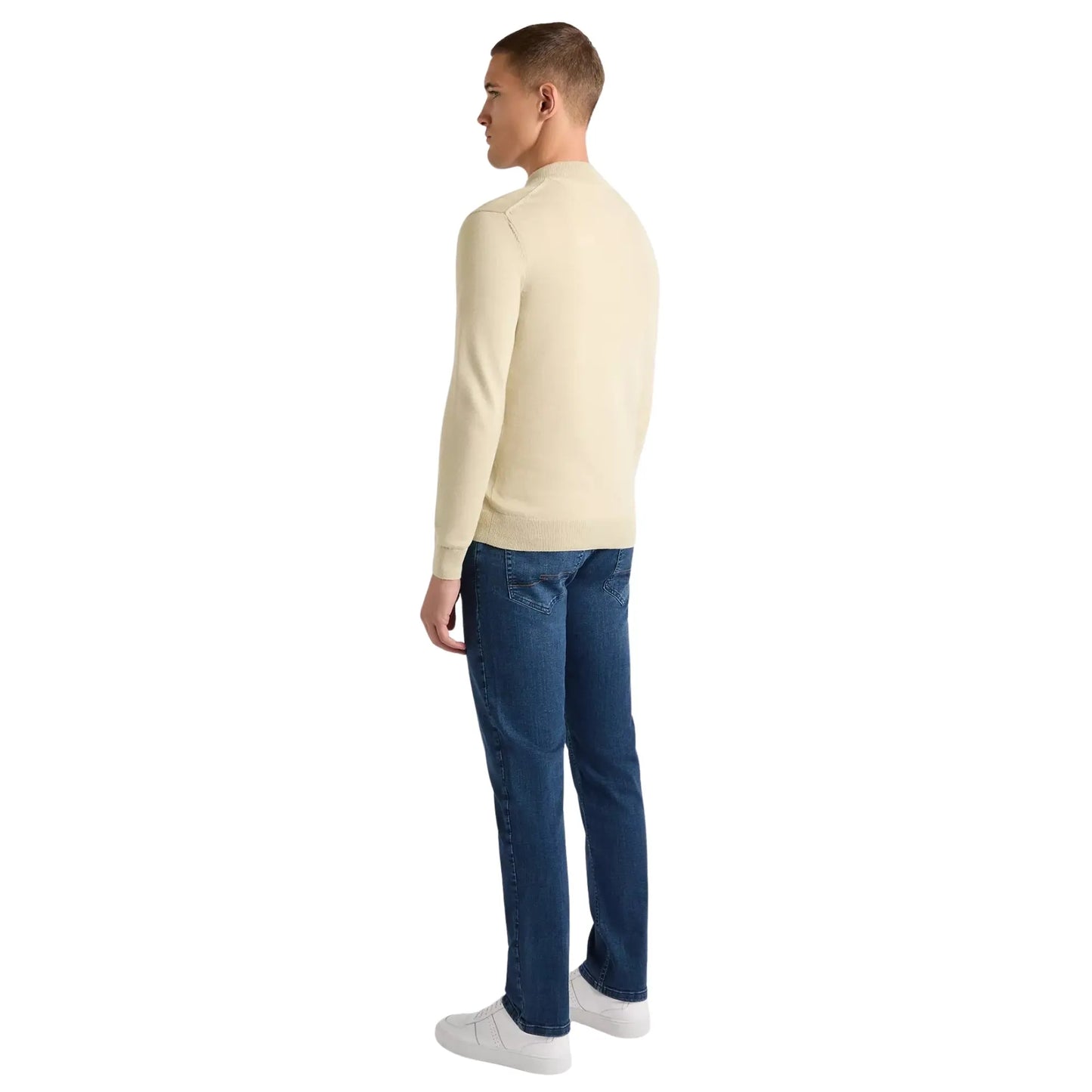 Buy Remus Uomo Half Zip Jumper - Stone | Crew-Neck Jumperss at Woven Durham