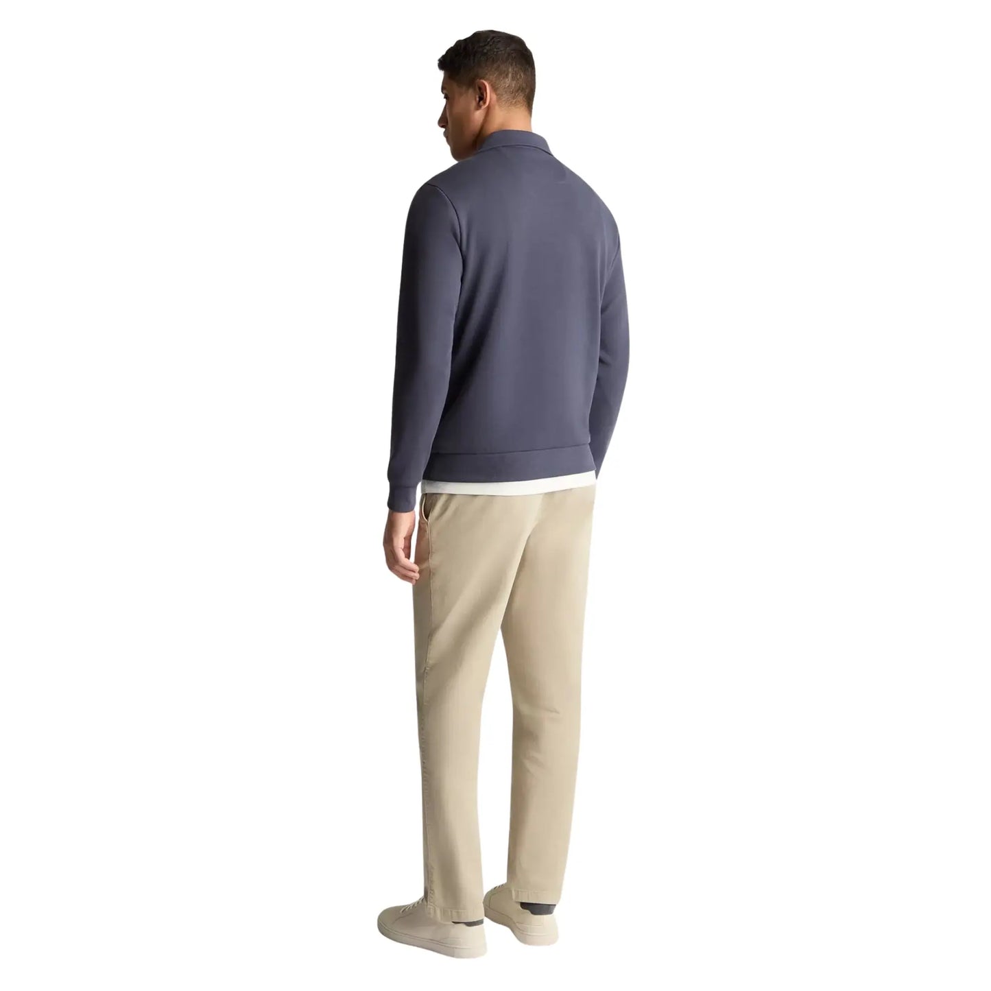 Buy Remus Uomo Quater-Zip Long Sleeve Polo - Navy | Long-Sleeved Polo Shirtss at Woven Durham