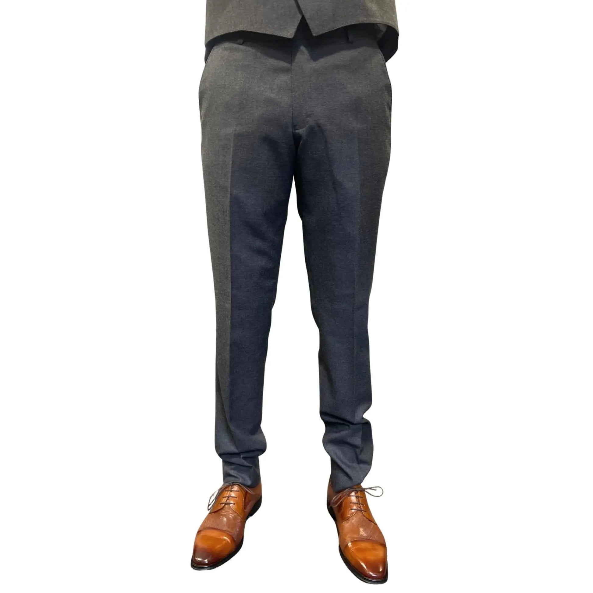 Buy Woven Durham Alfred Brown Wool 3-Piece Suit - Charcoal | Suitss at Woven Durham