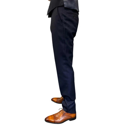 Buy Woven Durham Alfred Brown Wool 3-Piece Suit - Navy | Suitss at Woven Durham