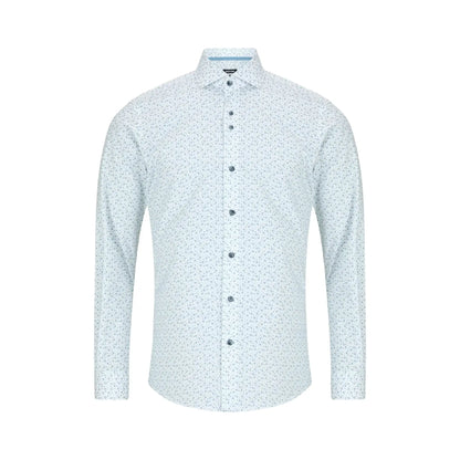 Buy Remus Uomo Frank Floral Print Long Sleeve Shirt - Blue/White | Long-Sleeved Shirtss at Woven Durham