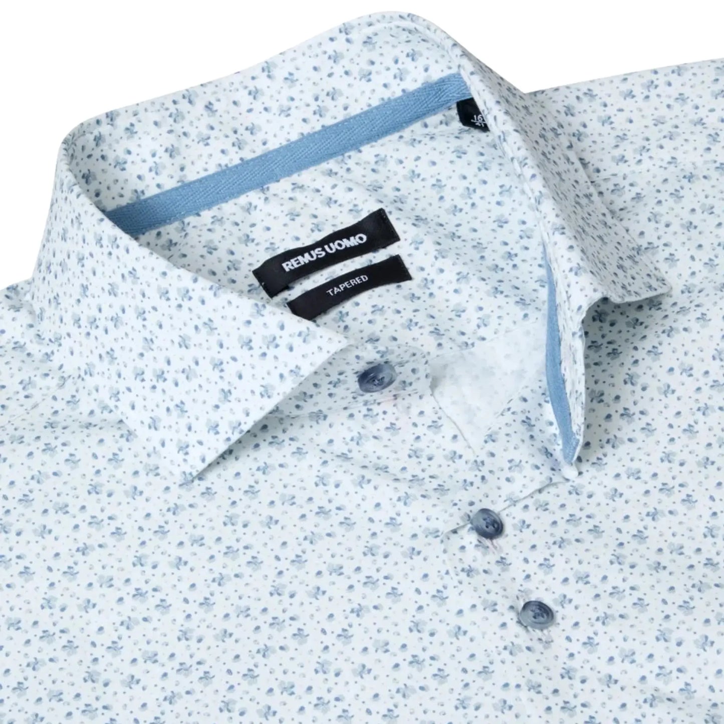 Buy Remus Uomo Frank Floral Print Long Sleeve Shirt - Blue/White | Long-Sleeved Shirtss at Woven Durham