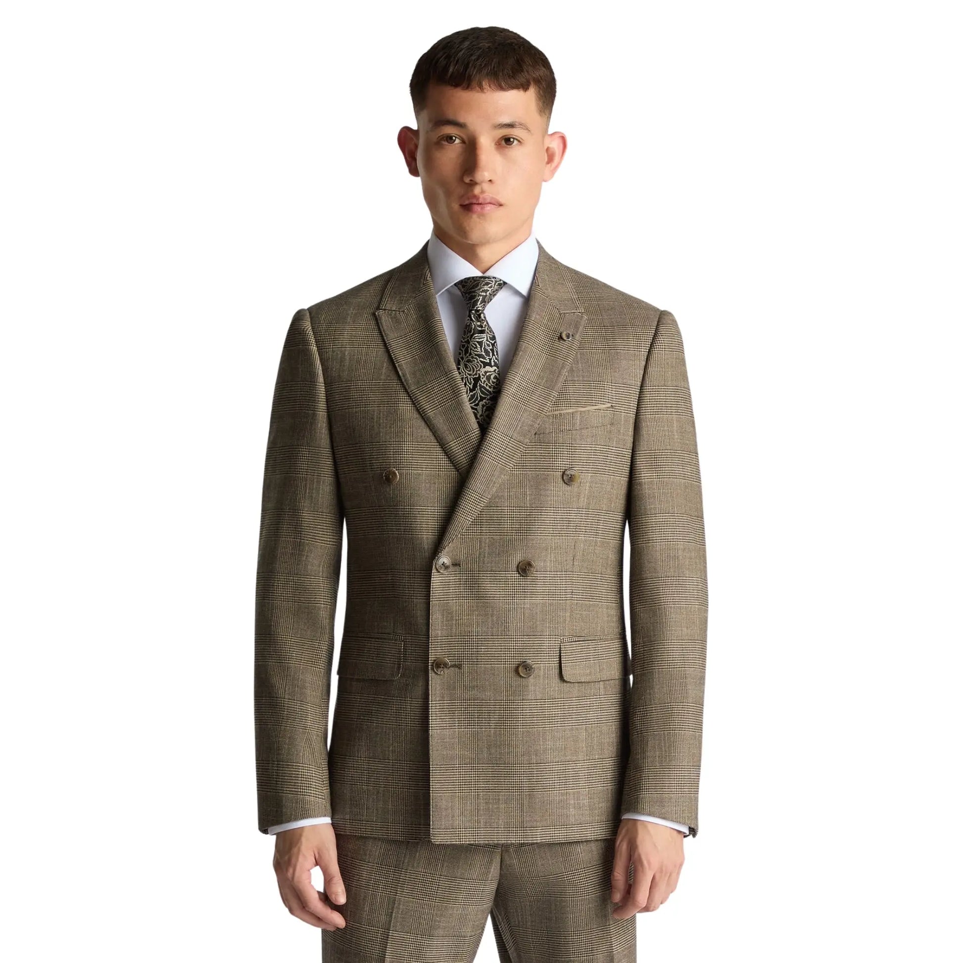 Buy Remus Uomo Marino DB Prince of Wales Check Suit Jacket - Brown | Suit Jacketss at Woven Durham