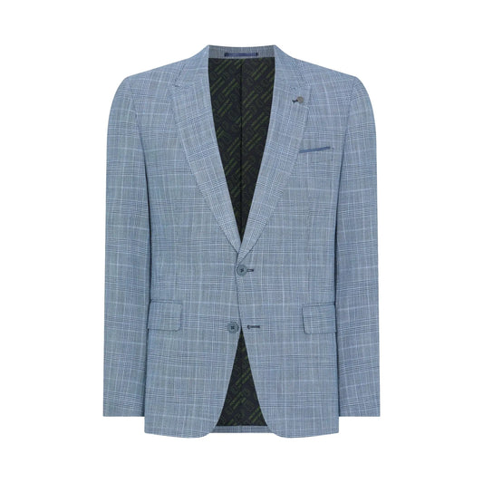 Buy Remus Uomo Massa POW Check Suit Jacket - Blue | Blazerss at Woven Durham