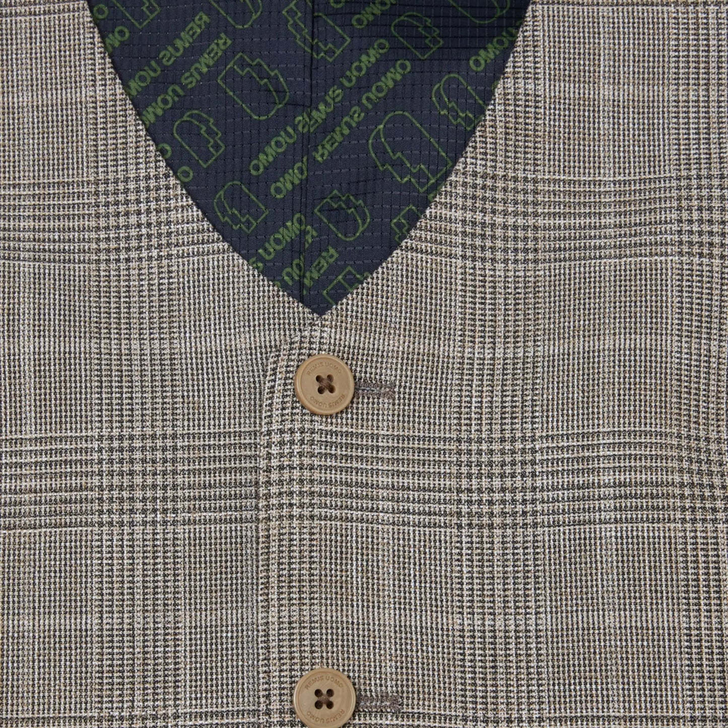 Buy Remus Uomo Matteo Prince of Wales Check Suit Waistcoat - Brown | Suit Waistcoatss at Woven Durham
