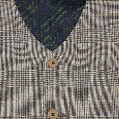 Buy Remus Uomo Matteo Prince of Wales Check Suit Waistcoat - Brown | Suit Waistcoatss at Woven Durham