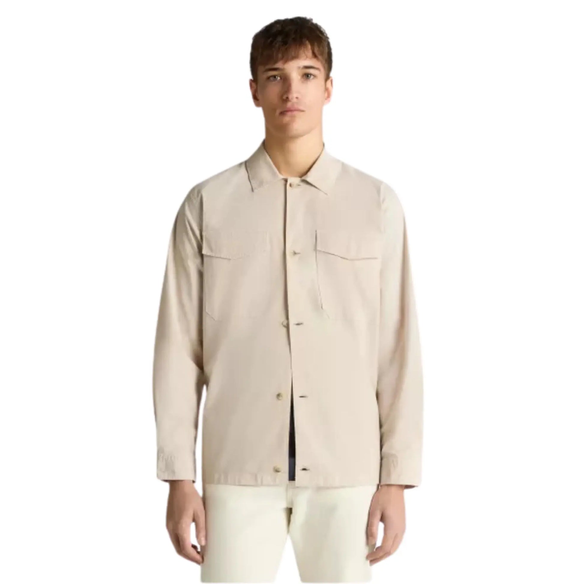 Buy Remus Uomo Paolo Overshirt Jacket - Stone | Overshirtss at Woven Durham