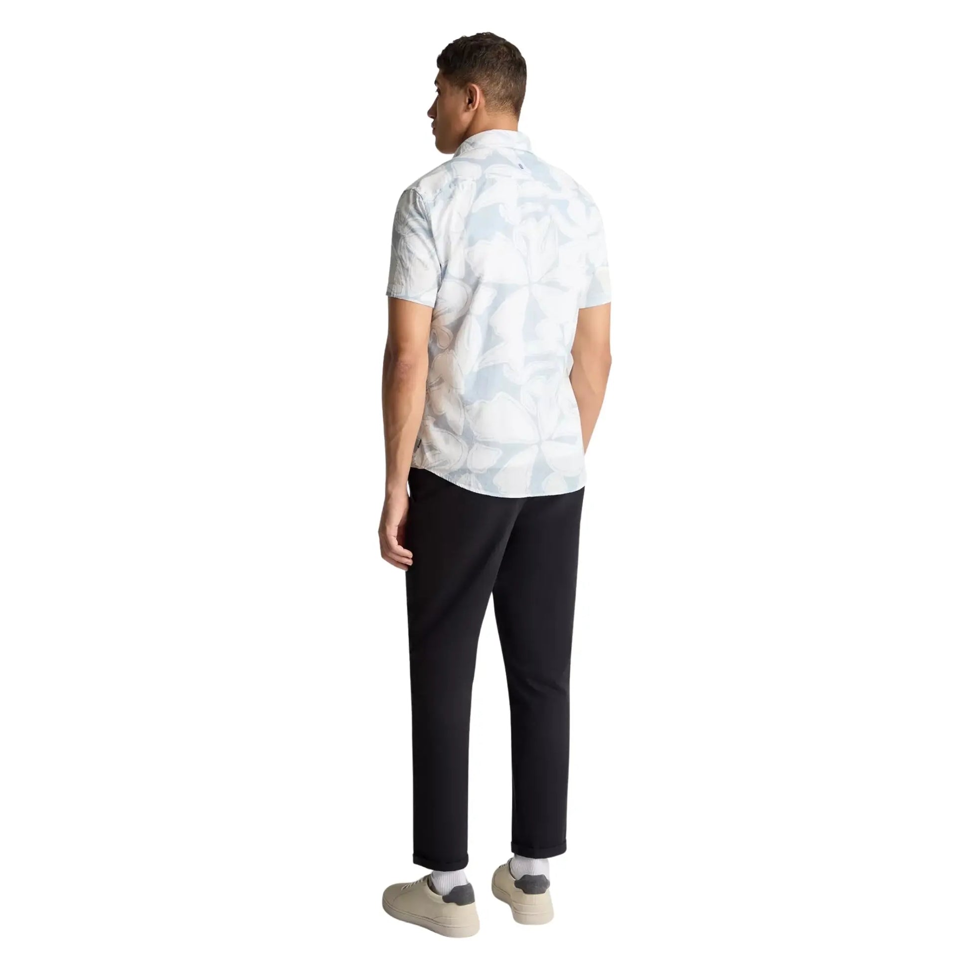 Buy Remus Uomo Parker Print Short Sleeve Shirt - Light Blue | Short-Sleeved Shirtss at Woven Durham