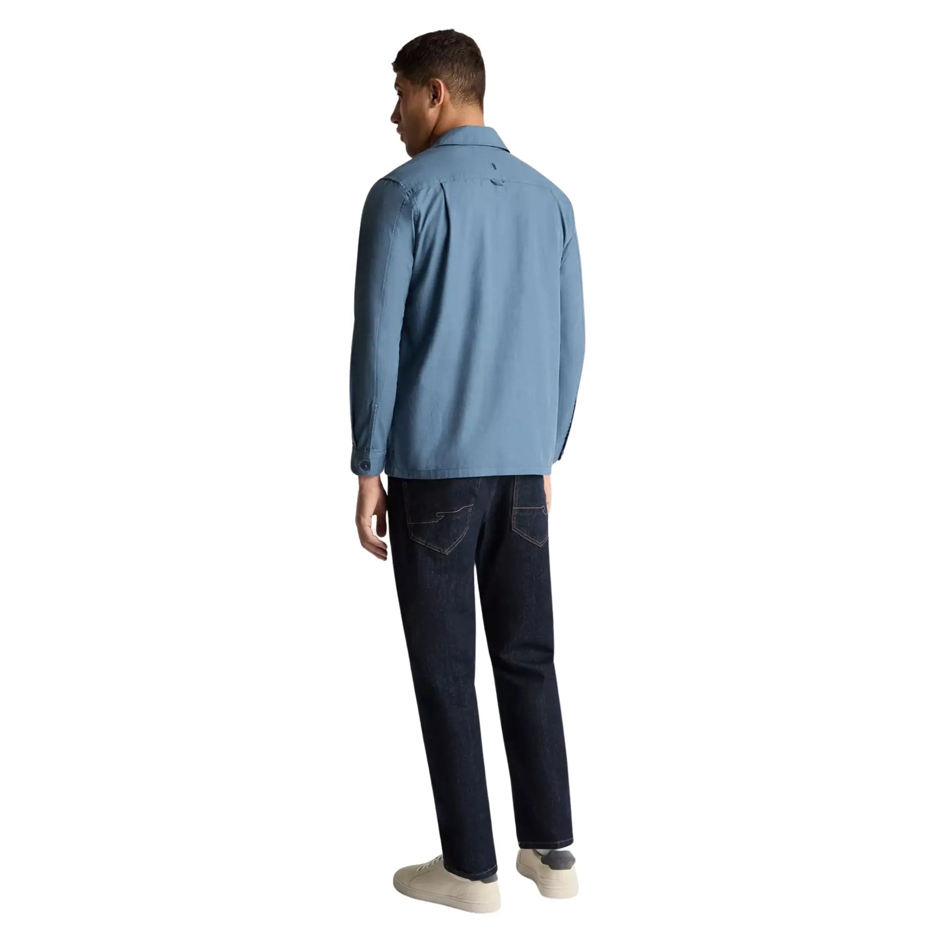 Buy Remus Uomo Patch Pocket Cotton Shirt - Blue | Overshirtss at Woven Durham