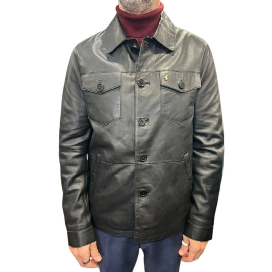 Buy Gabicci Vintage Sam Leather Jacket - Black | Leather Jackets at Woven Durham