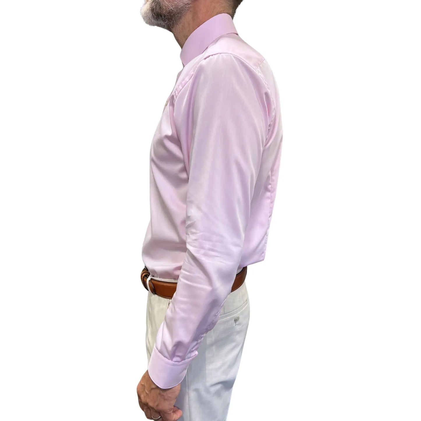 Buy Marnelli Sartoria Sateen Long-Sleeve Shirt - Pink | Long-Sleeved Shirtss at Woven Durham