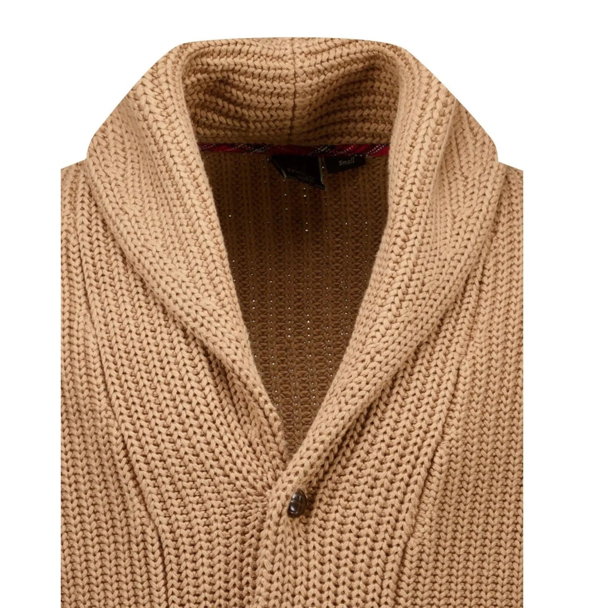 Buy Merc London Tampere Shawl Collar Cardigan - Camel | Cardiganss at Woven Durham