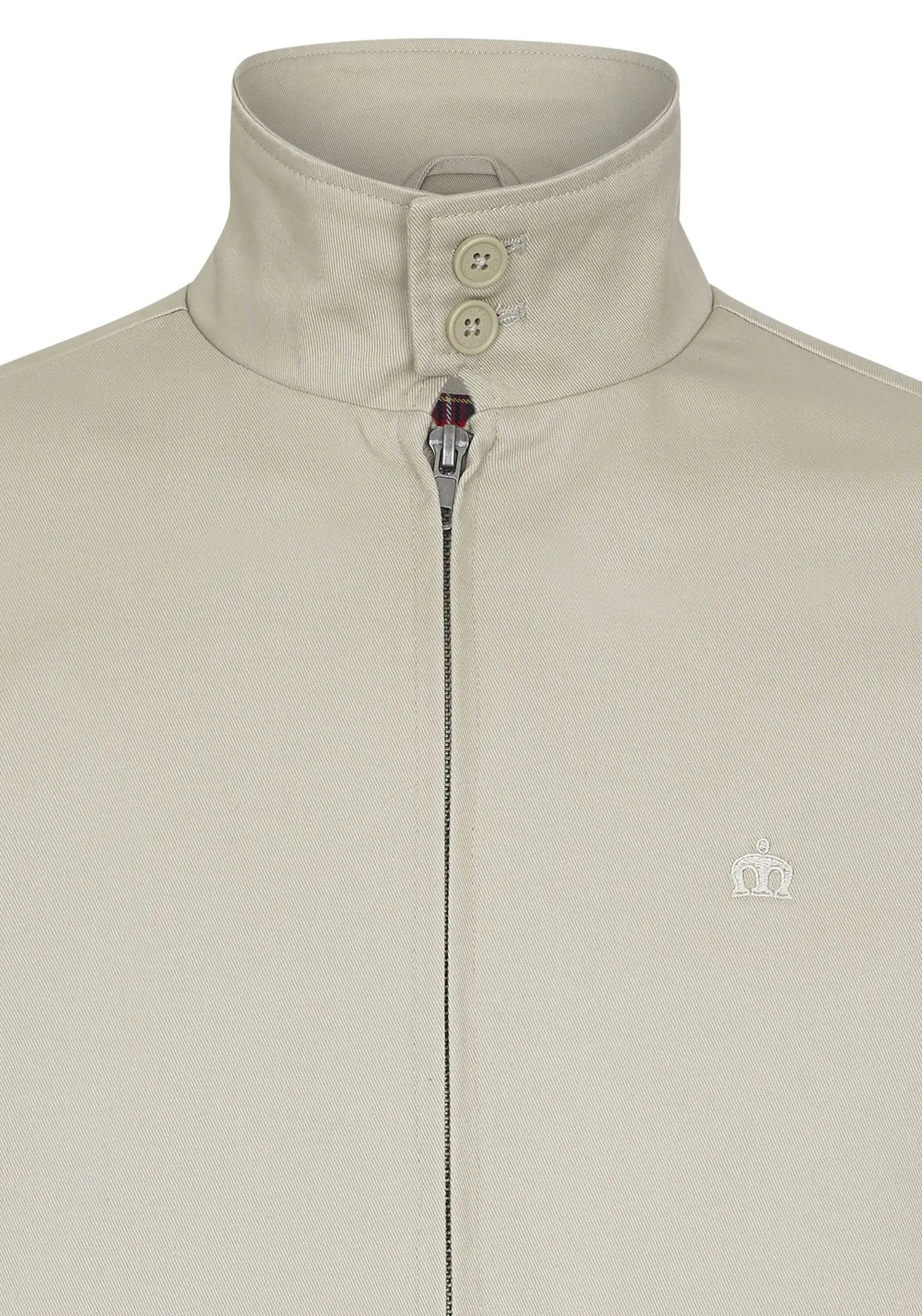 Merc London Harrington Cotton Jacket - Beige From Woven Durham
