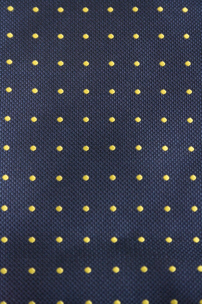 Micro Polka Dot Pre-Tied Silk Bow Tie - Navy / Yellow Knightsbridge Neckwear