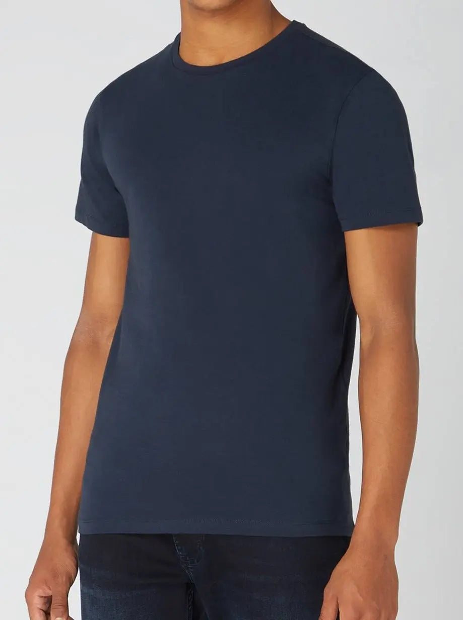 Remus Uomo Navy Crew-Neck T-Shirt From Woven Durham