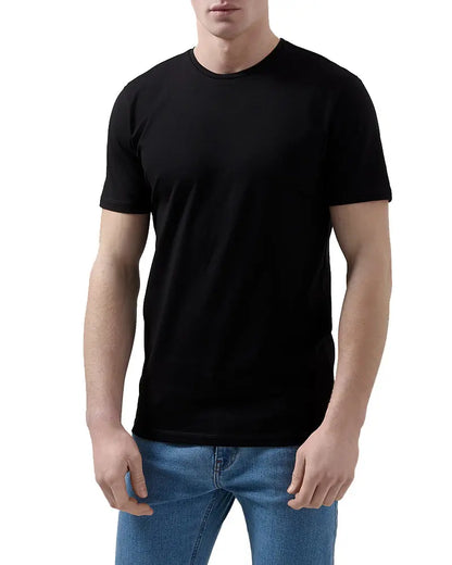 Stretch Crew Neck T-Shirt - Black Remus Uomo