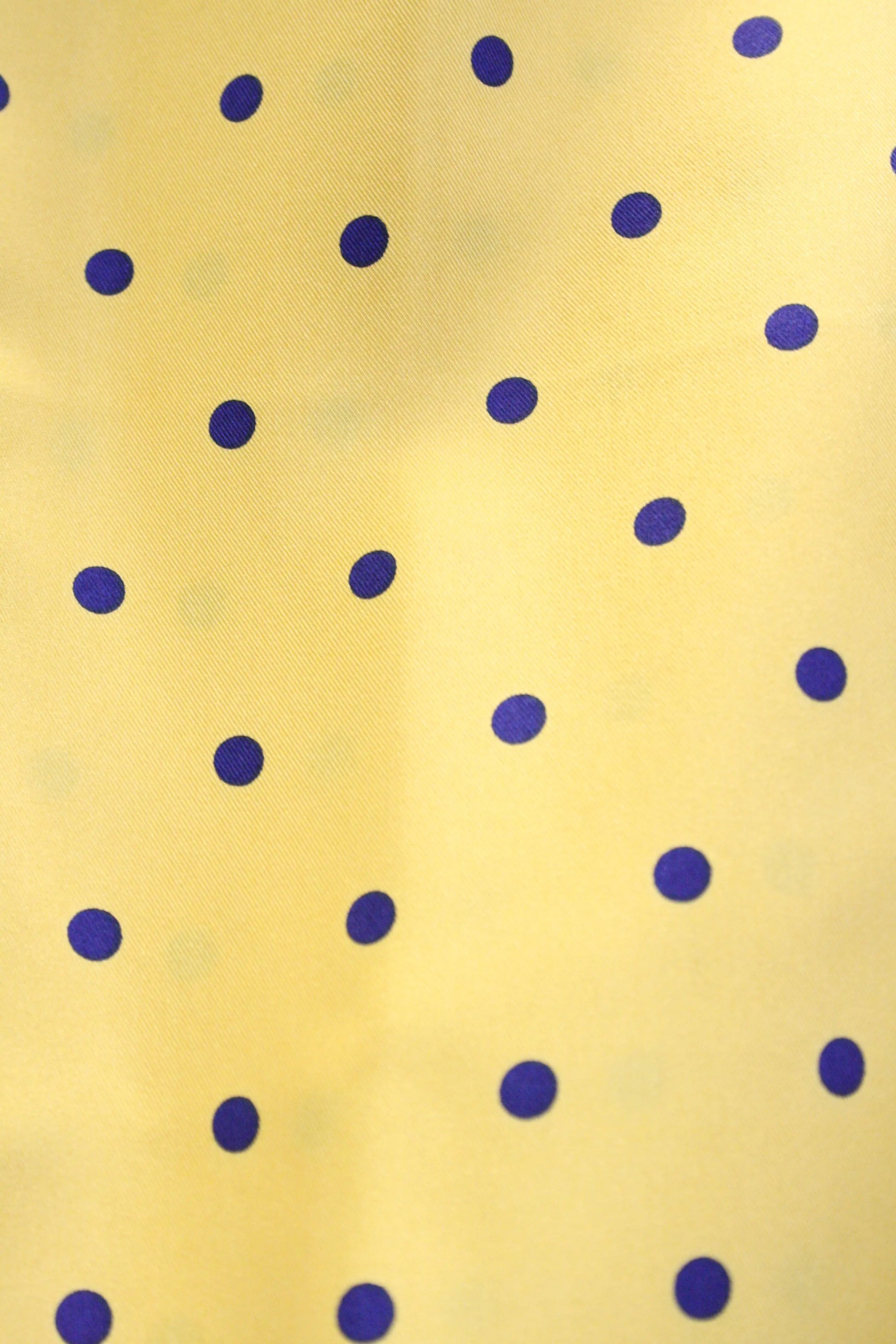 Yellow With Navy Polka Dot Silk Pocket Square Knightsbridge Neckwear